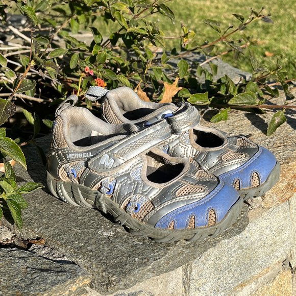 Merrell Kids 10 Silver Blue Mary Jane Waterproof Shoes - Picture 2 of 7